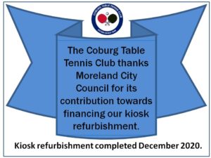 Thanks to Moreland City Council for its contribution towards financing our kiosk refurbishment.